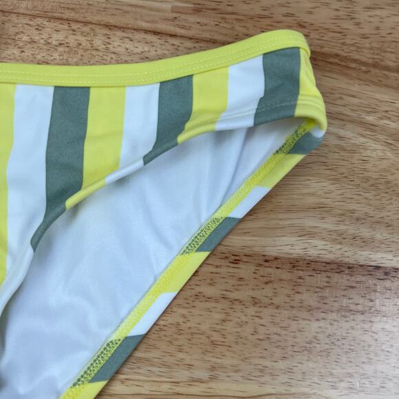 Kona Sol Women's Yellow Striped Hipster Bikini Bottom - Size 1X - NWT - Picture 3 of 6